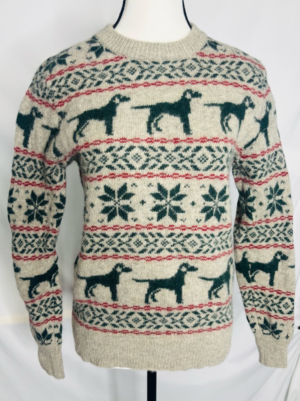 J Crew Fair Isle 100% wool Dog Sweater - Picture 2 of 7